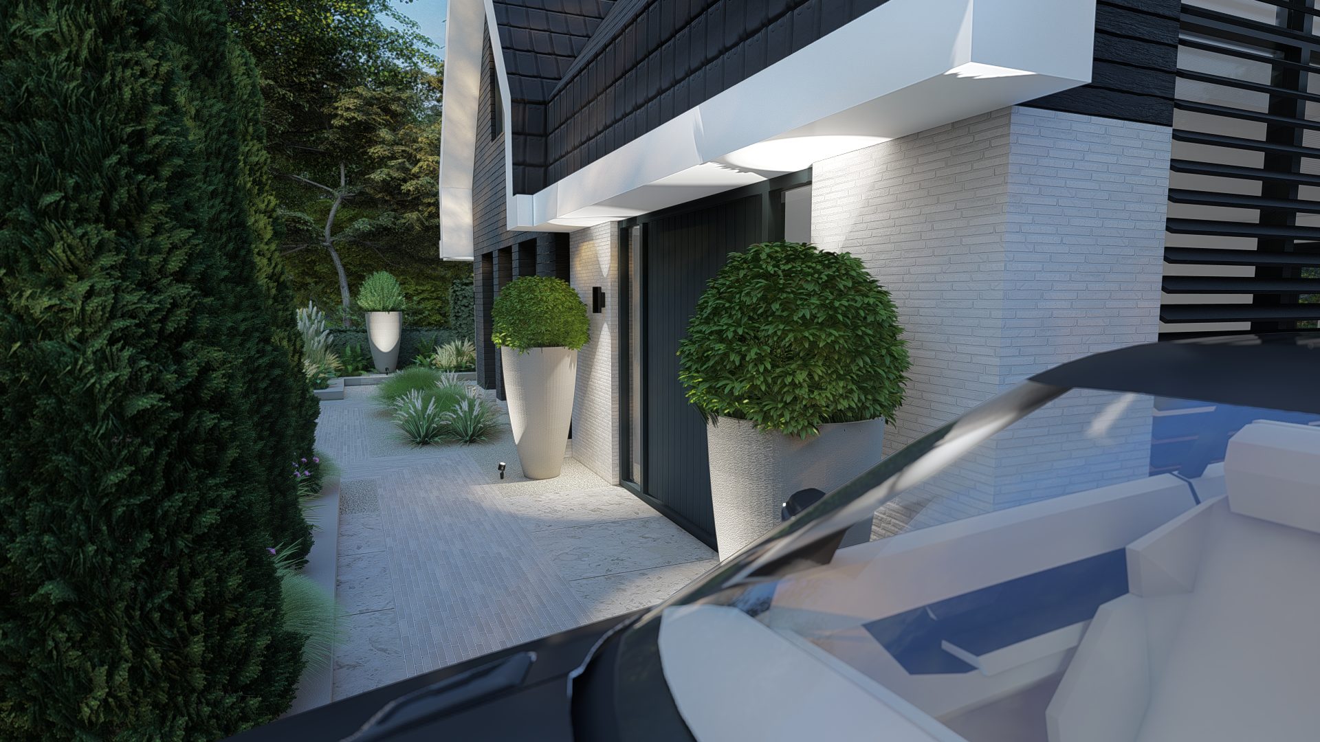 Strak minimalistisch tuinontwerp met poolhouse in Assendelft, Assendelft (6)