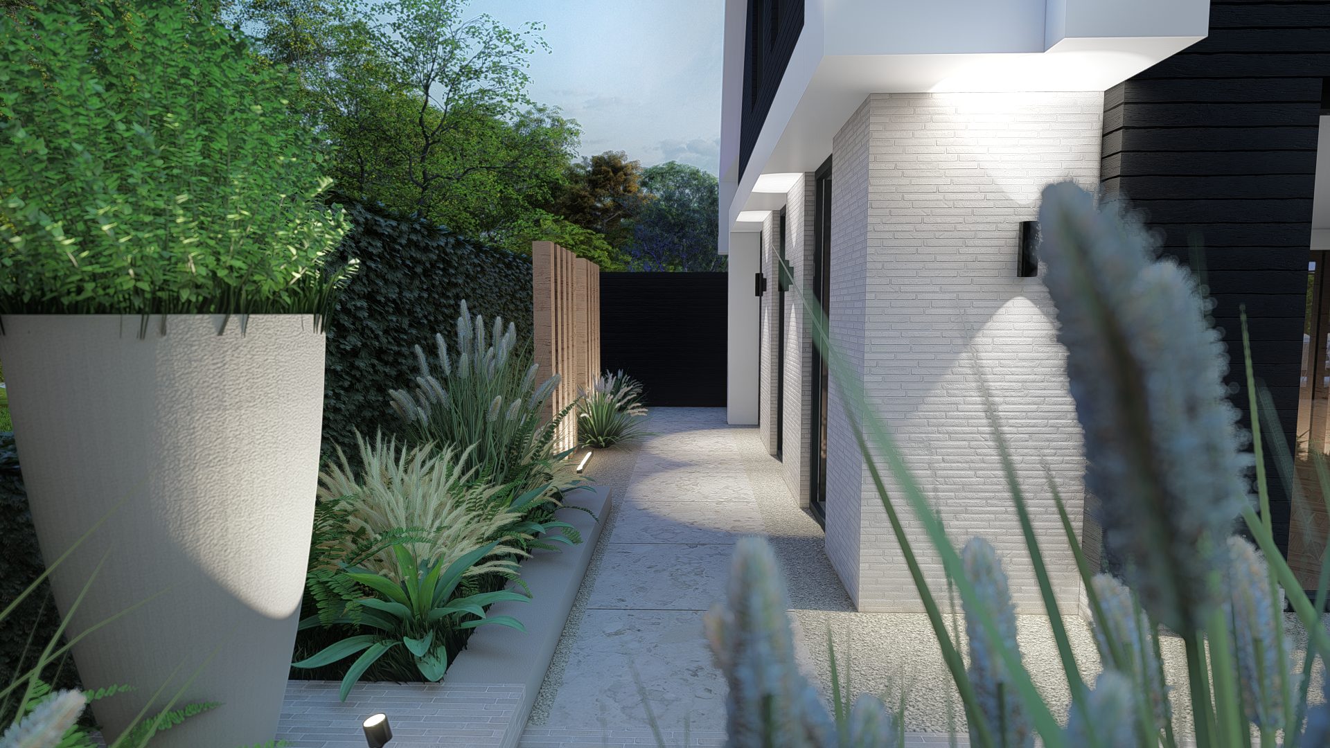 Strak minimalistisch tuinontwerp met poolhouse in Assendelft, Assendelft (8)