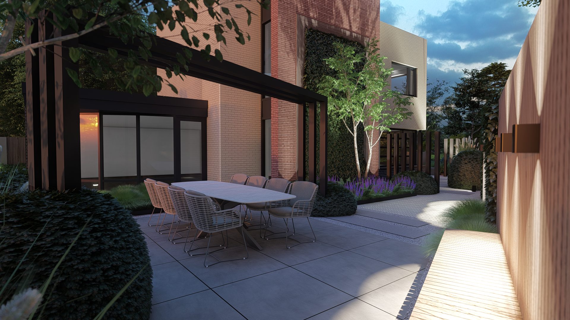 Strak en luxueus tuinontwerp in Bergschenhoek, Bergschenhoek