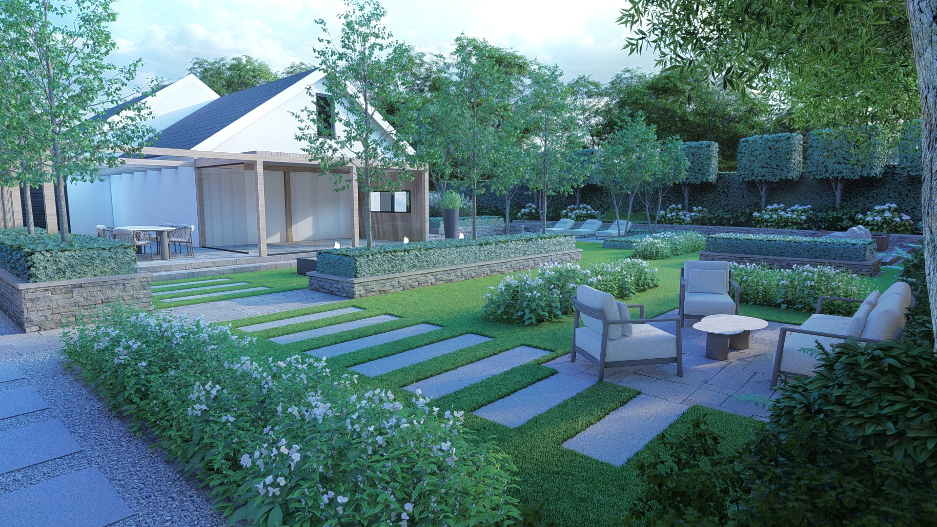 Strak minimalistisch tuinontwerp met poolhouse in Arnemuiden, Arnemuiden (7)