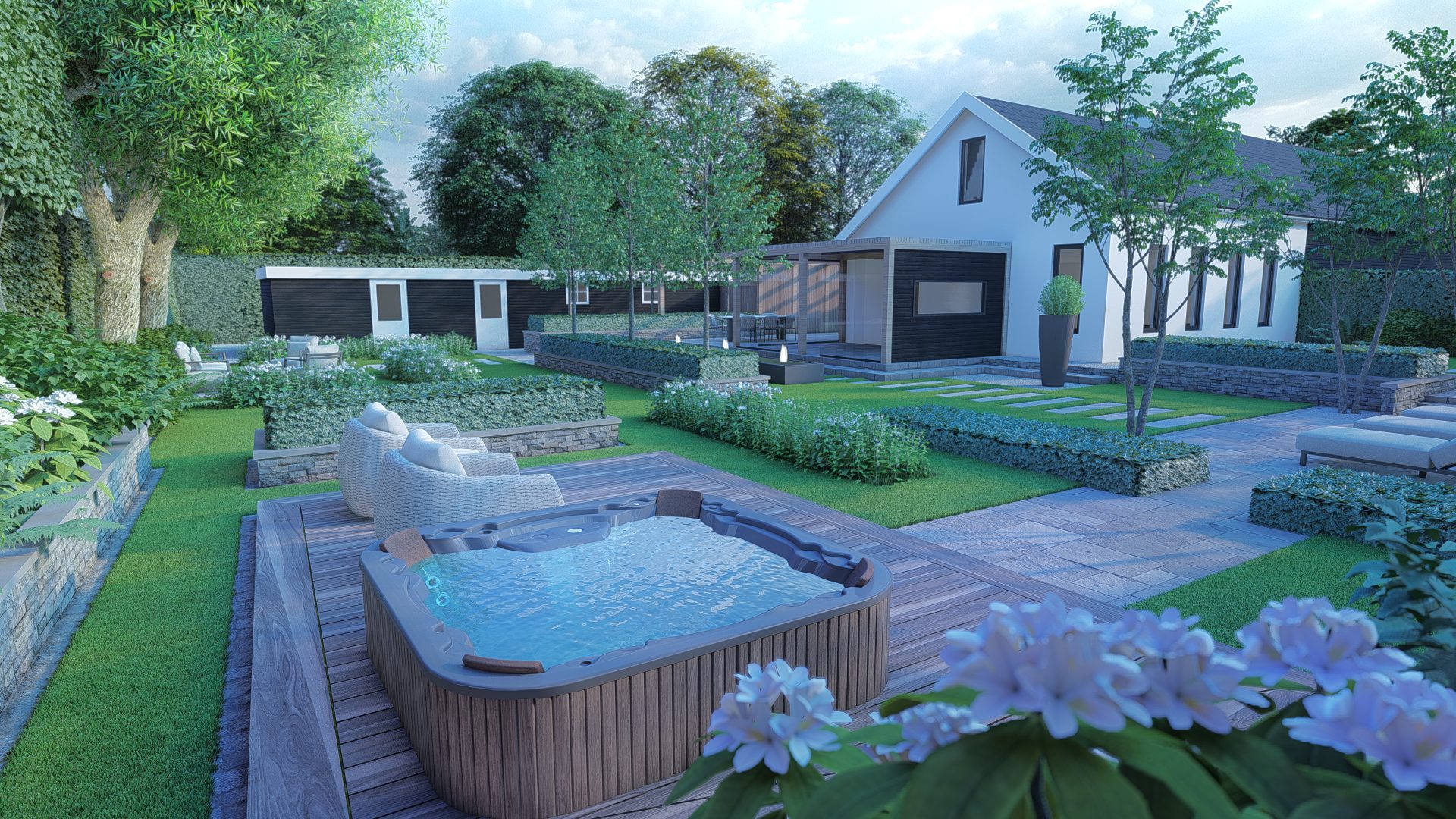 Strak minimalistisch tuinontwerp met poolhouse in Arnemuiden, Arnemuiden (11)