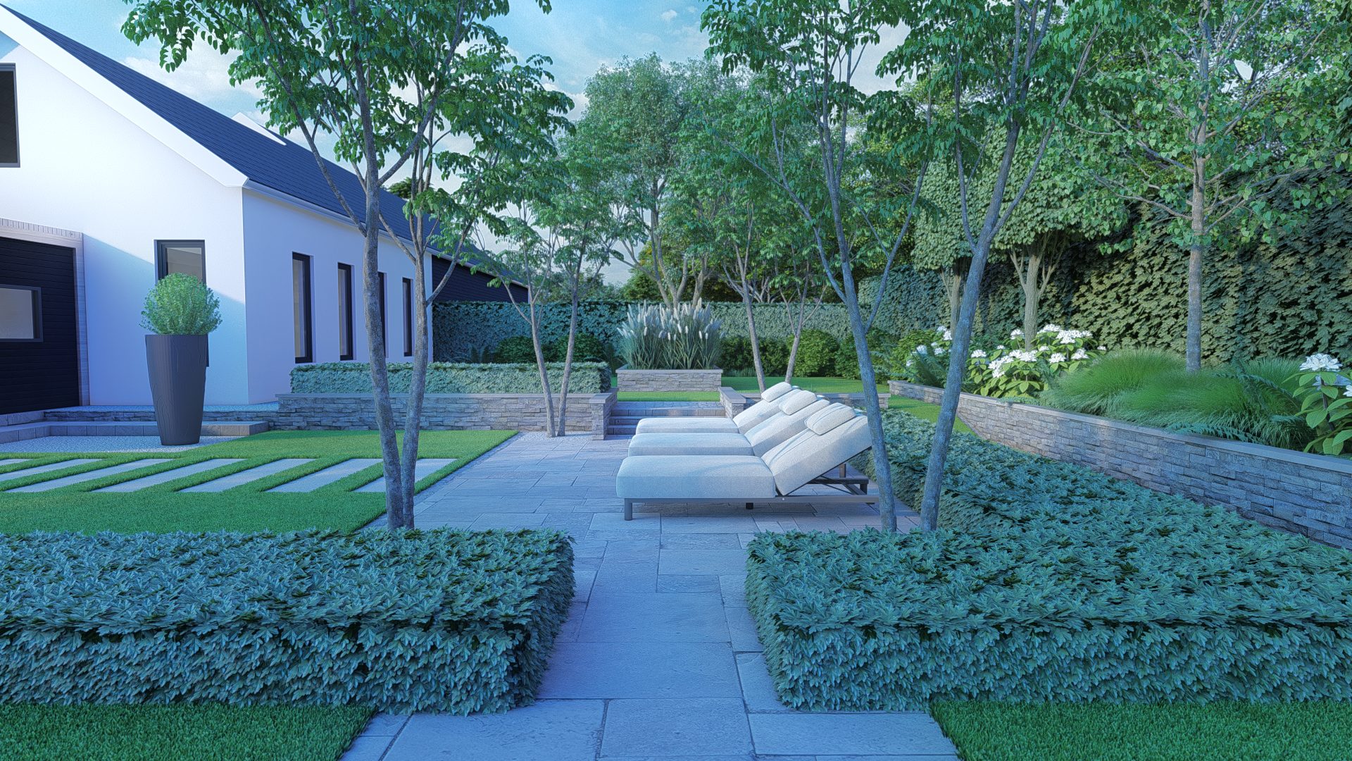 Strak minimalistisch tuinontwerp met poolhouse in Arnemuiden, Arnemuiden (13)